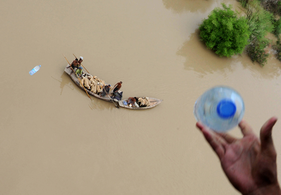 An aerial view from a Pakistan army resc