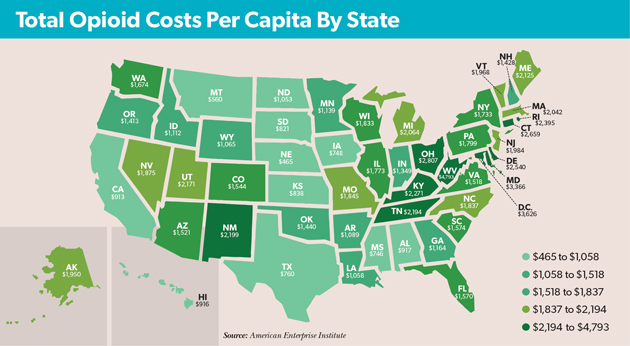 opioid costs by state
