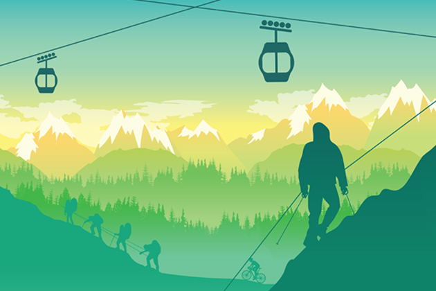 summer ski slopes