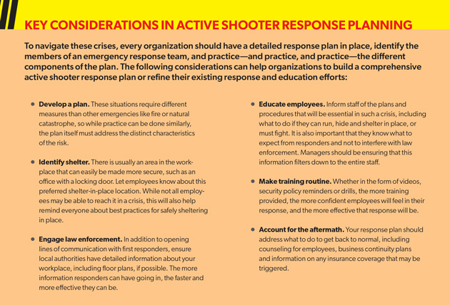 active shooter response plan key considerations