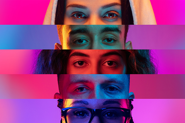 colorful portaits of diverse cross-section of humanity